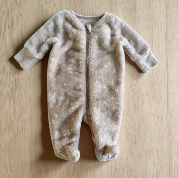 Trois Moutons Newborn Soft Plush 2-way zip Footie - Picture 6 of 6